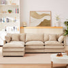 JONPONY 111" Cloud Couch,L Shaped Modular Sectional Sofa with Movable Ottoman,3 Oversized Seats Sleeper Couches for Living Room