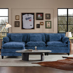 JONPONY 111" Cloud Couch,L Shaped Modular Sectional Sofa with Movable Ottoman,3 Oversized Seats Sleeper Couches for Living Room