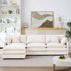 JONPONY 111" Cloud Couch,L Shaped Modular Sectional Sofa with Movable Ottoman,3 Oversized Seats Sleeper Couches for Living Room