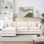 JONPONY 111" Cloud Couch,L Shaped Modular Sectional Sofa with Movable Ottoman,3 Oversized Seats Sleeper Couches for Living Room