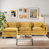 JONPONY 111" Cloud Couch,L Shaped Modular Sectional Sofa with Movable Ottoman,3 Oversized Seats Sleeper Couches for Living Room