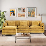 JONPONY 111" Cloud Couch,L Shaped Modular Sectional Sofa with Movable Ottoman,3 Oversized Seats Sleeper Couches for Living Room