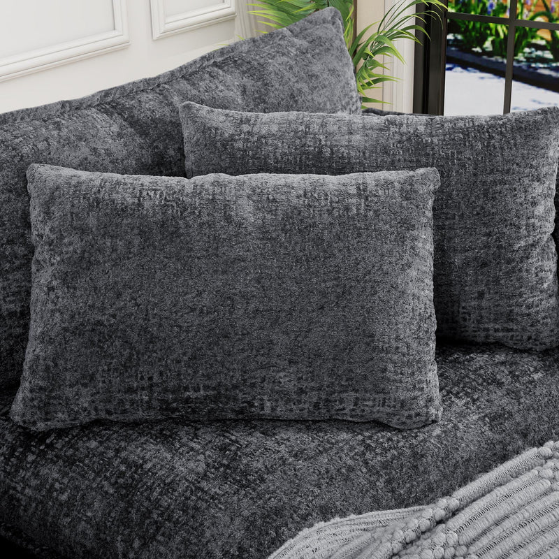 JONPONY 111" Cloud Couch,L Shaped Modular Sectional Sofa with Movable Ottoman,3 Oversized Seats Sleeper Couches for Living Room