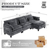 JONPONY 111" Cloud Couch,L Shaped Modular Sectional Sofa with Movable Ottoman,3 Oversized Seats Sleeper Couches for Living Room