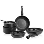 JONPONY 12 Pcs Nonstick Cookware Set, Pots and Pans Set with Detachable Handle, Dishwasher & Oven Safe, Induction Compatible, Kitchen Cooking Set