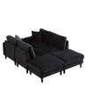 JONPONY 122.5" U Shaped Cloud Couch,Oversized 4 Seat Sectional Sofa with 2 Waist Pillows, 2 Ottoman,Sleeper Sofa Couch with Double Chaise Lounge &Memory Foam for Living Room
