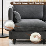 JONPONY 126" Sectional Sofa for Living Room, L-Shaped Cloud Couch with 4 Oversized Seats Sleeper Sofa Set with Double Chaise,Wood Legs,Movable Ottoman for Living Room