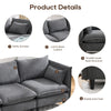 JONPONY 126" Sectional Sofa for Living Room, L-Shaped Cloud Couch with 4 Oversized Seats Sleeper Sofa Set with Double Chaise,Wood Legs,Movable Ottoman for Living Room
