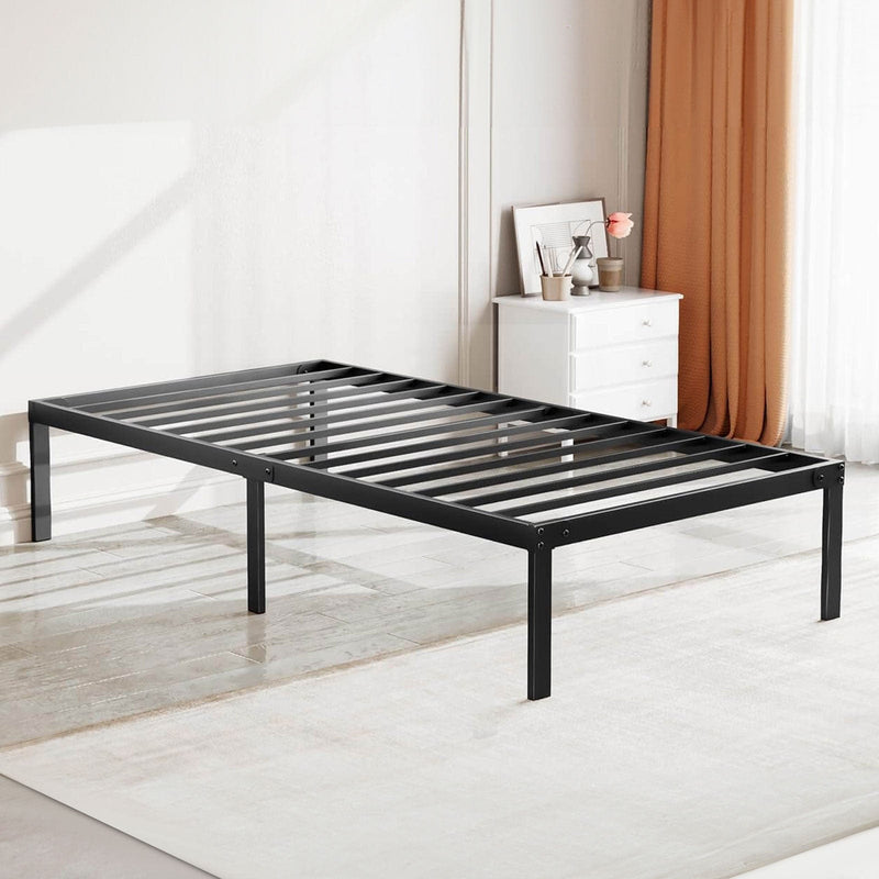 JONPONY 14 Inch Heavy Duty Metal Bed Frame, No Box Spring Needed, Platform with Large Storage Space, Easy Assembly, Noise Free, Sturdy Steel Slat Support