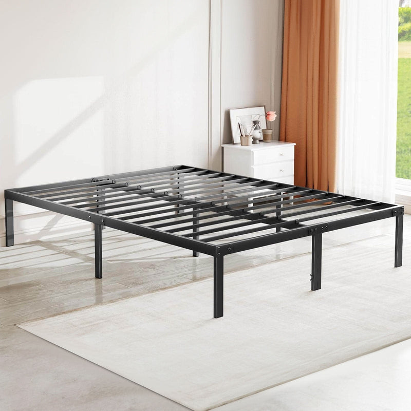 JONPONY 14 Inch Heavy Duty Metal Bed Frame, No Box Spring Needed, Platform with Large Storage Space, Easy Assembly, Noise Free, Sturdy Steel Slat Support