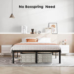 JONPONY 14 Inch Heavy Duty Metal Bed Frame, No Box Spring Needed, Platform with Large Storage Space, Easy Assembly, Noise Free, Sturdy Steel Slat Support