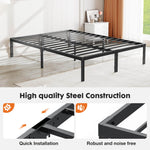 JONPONY 14 Inch Heavy Duty Metal Bed Frame, No Box Spring Needed, Platform with Large Storage Space, Easy Assembly, Noise Free, Sturdy Steel Slat Support