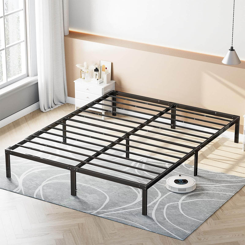 JONPONY 14 Inch Heavy Duty Metal Bed Frame, No Box Spring Needed, Platform with Large Storage Space, Easy Assembly, Noise Free, Sturdy Steel Slat Support