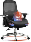 JONPONY 700lbs Big and Tall Office Chair with Wide Thick Seat Cushion,Ergonomic Computer Mesh Desk Chairs with 4D Armrests, Adjustable Lumbar Support for Adults 8 Hours daliy Work,Black