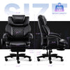 JONPONY Big and Tall Chair 500lbs with 3D Rolling Massage Lumbar Cushion Executive Chairs High Back Reclining Chair with Footrest Wide Seat Breathable Back Support Home Desk Chairs,Black