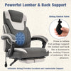 JONPONY Big and Tall Fabric Office Chair 400lbs, Executive Reclining Office Chairs with Footrest, High Back Leather Home Office Chair Thick Padded Armrests, Ergonomic Adjustable Lumbar Support