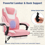 JONPONY Big and Tall Fabric Office Chair 400lbs, Executive Reclining Office Chairs with Footrest, High Back Leather Home Office Chair Thick Padded Armrests, Ergonomic Adjustable Lumbar Support