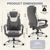 JONPONY Big and Tall Fabric Office Chair 400lbs, Executive Reclining Office Chairs with Footrest, High Back Leather Home Office Chair Thick Padded Armrests, Ergonomic Adjustable Lumbar Support