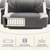 JONPONY Big and Tall Fabric Office Chair 400lbs, Executive Reclining Office Chairs with Footrest, High Back Leather Home Office Chair Thick Padded Armrests, Ergonomic Adjustable Lumbar Support