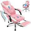 JONPONY Big and Tall Fabric Office Chair 400lbs, Executive Reclining Office Chairs with Footrest, High Back Leather Home Office Chair Thick Padded Armrests, Ergonomic Adjustable Lumbar Support