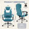 JONPONY Big and Tall Fabric Office Chair 400lbs, Executive Reclining Office Chairs with Footrest, High Back Leather Home Office Chair Thick Padded Armrests, Ergonomic Adjustable Lumbar Support