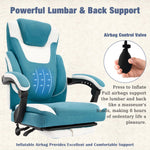 JONPONY Big and Tall Fabric Office Chair 400lbs, Executive Reclining Office Chairs with Footrest, High Back Leather Home Office Chair Thick Padded Armrests, Ergonomic Adjustable Lumbar Support