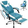 JONPONY Big and Tall Fabric Office Chair 400lbs, Executive Reclining Office Chairs with Footrest, High Back Leather Home Office Chair Thick Padded Armrests, Ergonomic Adjustable Lumbar Support