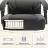 JONPONY Big and Tall Fabric Office Chair 400lbs, Executive Reclining Office Chairs with Footrest, High Back Leather Home Office Chair Thick Padded Armrests, Ergonomic Adjustable Lumbar Support