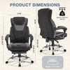 JONPONY Big and Tall Fabric Office Chair 400lbs, Executive Reclining Office Chairs with Footrest, High Back Leather Home Office Chair Thick Padded Armrests, Ergonomic Adjustable Lumbar Support