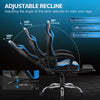 JONPONY Big and Tall Gaming Chair, Ergonomic Design, Gamer Chair PU Leather with Footrest and Lumbar Support, High Back Office Chair Support 8 Hours Long Sitting, Computer Chair,Black Blue