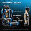 JONPONY Big and Tall Gaming Chair, Ergonomic Design, Gamer Chair PU Leather with Footrest and Lumbar Support, High Back Office Chair Support 8 Hours Long Sitting, Computer Chair,Black Blue