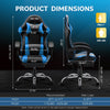 JONPONY Big and Tall Gaming Chair, Ergonomic Design, Gamer Chair PU Leather with Footrest and Lumbar Support, High Back Office Chair Support 8 Hours Long Sitting, Computer Chair,Black Blue