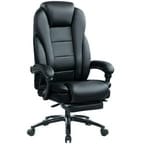 JONPONY Big and Tall High Back 400LBS Reclining Office Chair with Footrest - Executive Computer Chairs Home Office Desk Chair with Double Cushion, Heavy Duty Metal Base, Ergonomic Support Function