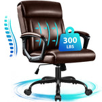 JONPONY Big and Tall Office Chair 300LBS Wide Seat Ergonomic Computer Desk Chair High Back Executive Leather Chair Adjustable Task Chair Lumbar Back Support 8 Hours Heavy Duty Design