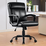JONPONY Big and Tall Office Chair 300LBS Wide Seat Ergonomic Computer Desk Chair High Back Executive Leather Chair Adjustable Task Chair Lumbar Back Support 8 Hours Heavy Duty Design