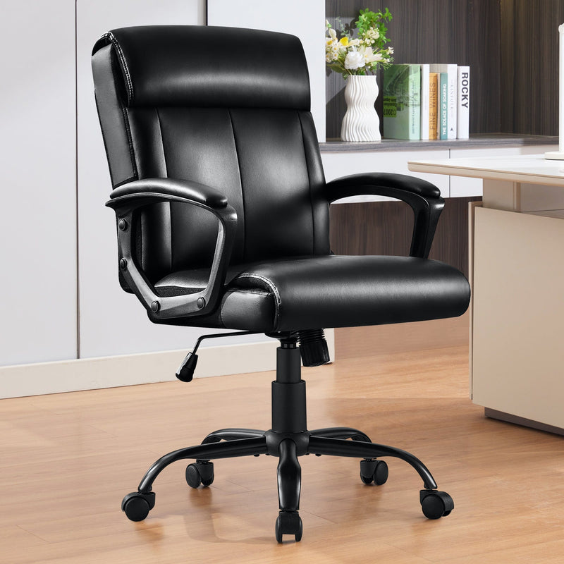JONPONY Big and Tall Office Chair 300LBS Wide Seat Ergonomic Computer Desk Chair High Back Executive Leather Chair Adjustable Task Chair Lumbar Back Support 8 Hours Heavy Duty Design