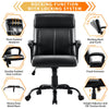 JONPONY Big and Tall Office Chair 300LBS Wide Seat Ergonomic Computer Desk Chair High Back Executive Leather Chair Adjustable Task Chair Lumbar Back Support 8 Hours Heavy Duty Design