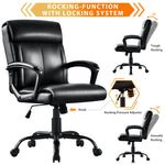 JONPONY Big and Tall Office Chair 300LBS Wide Seat Ergonomic Computer Desk Chair High Back Executive Leather Chair Adjustable Task Chair Lumbar Back Support 8 Hours Heavy Duty Design