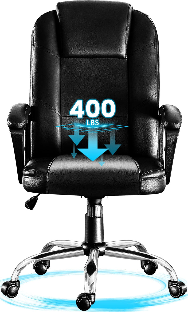 JONPONY Big and Tall Office Chair 400LBS，Computer Desk Chair, Comfortable Gaming Chair for 8 Hours Design