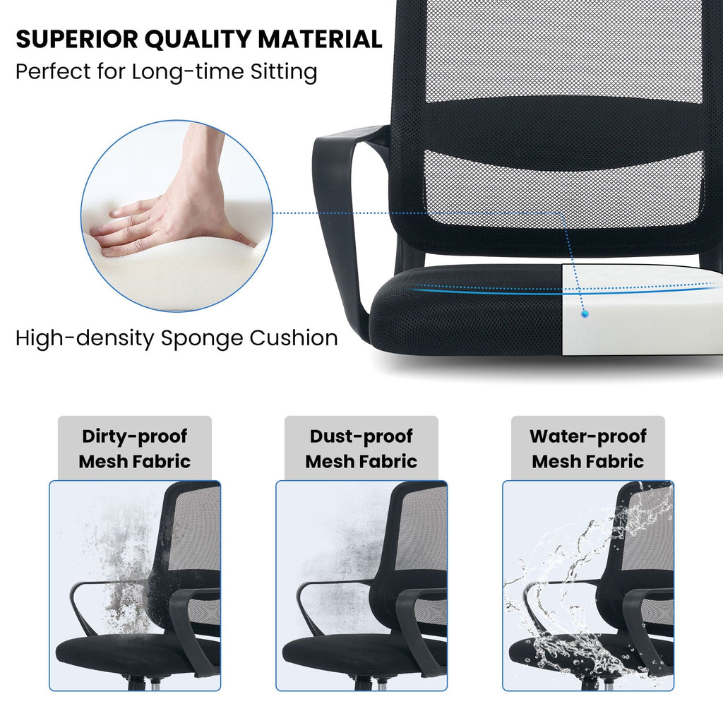 JONPONY Big and Tall Office Chair 400LBS Ergonomic Office Chair with Lumbar Support, Adjustable Armrest and Headrest Mesh Chair,8 Hours Heavy Duty Design,Black