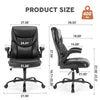 JONPONY Big and Tall Office Chair 400LBS Wide Seat Ergonomic Computer Desk Chair High Back Executive Leather Chair Adjustable Task Chair Lumbar Back Support 8 Hours Heavy Duty Design