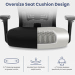 JONPONY Big and Tall Office Chair 500LBS Ergonomic Office Chair with Lumbar Support, Adjustable Armrest and Headrest Mesh Chair,8 Hours Heavy Duty Design,Black