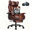 JONPONY Big and Tall Office Chair with Footrest, Executive Office Chair with Adjustable Lumbar Support, Dual Rubber Wheels, Ergonomic High Back Computer Chairs