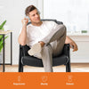 JONPONY Black Leather Guest Chair with Padded Arms, Lumbar Support, No Wheels, Reception Meeting Conference and Waiting Room, Side Office PU Leather, Executive Desk Chair