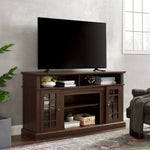 JONPONY Classic TV Media Stand Modern Entertainment Console for TV Up to 65" with Open and Closed Storage Space, Espresso