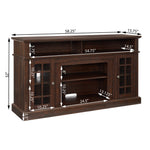 JONPONY Classic TV Media Stand Modern Entertainment Console for TV Up to 65" with Open and Closed Storage Space, Espresso