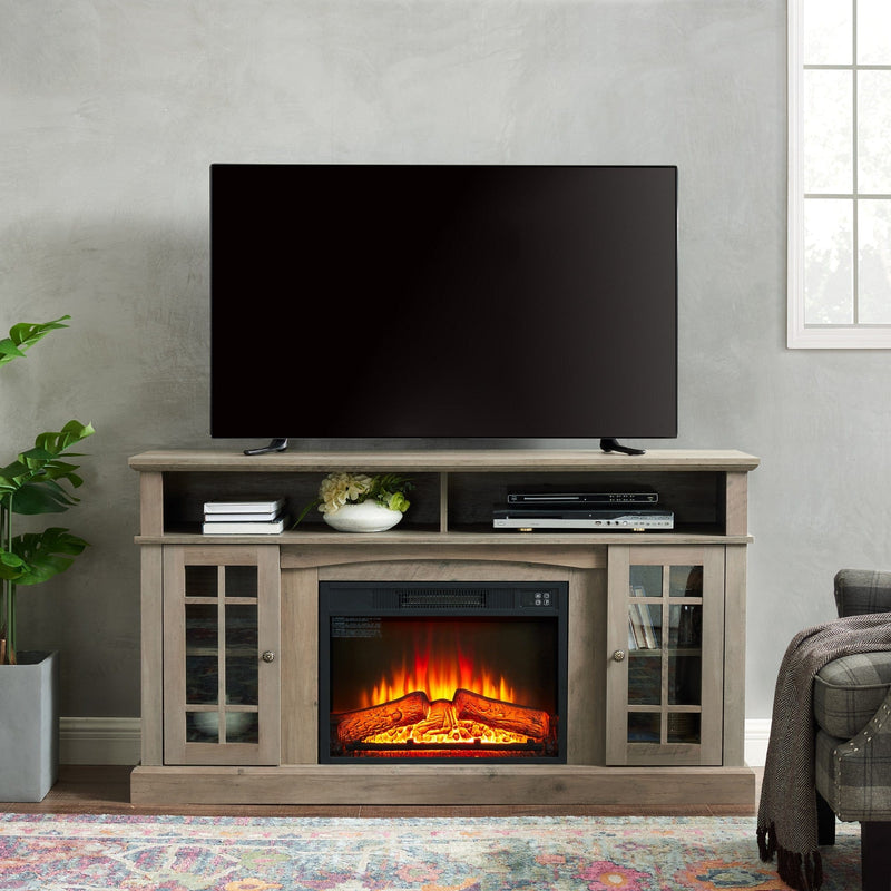JONPONY Classic TV Media Stand Modern Entertainment Console for TV Up to 65" with Open and Closed Storage Space, Espresso