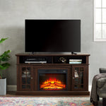 JONPONY Classic TV Media Stand Modern Entertainment Console for TV Up to 65" with Open and Closed Storage Space, Espresso