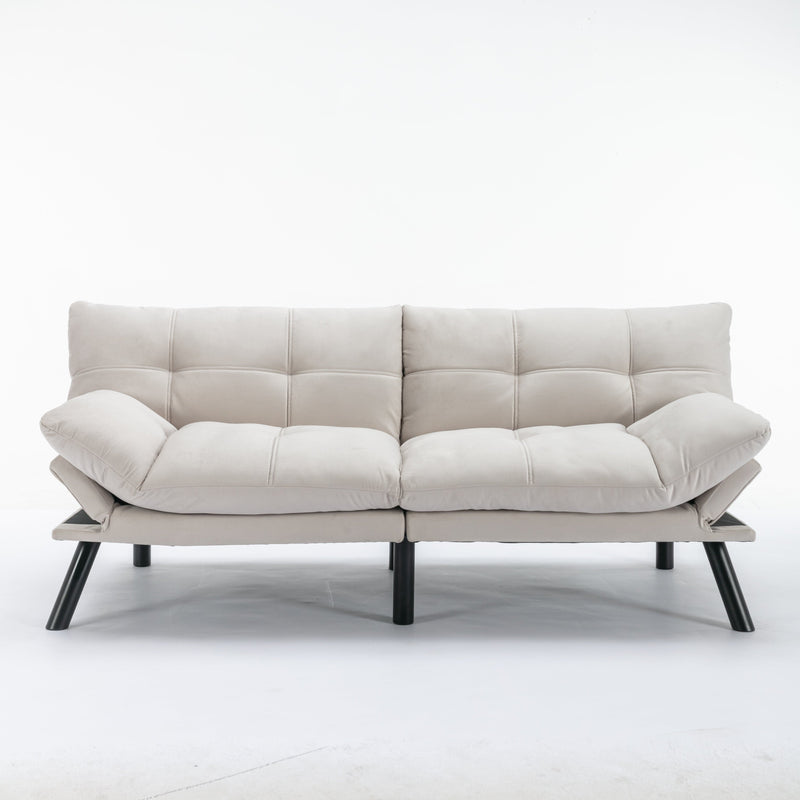 JONPONY Convertible Folding Modern sofa Bed, Sofa Sleeper, Modern Futon for Living Room, Small Space, Apartment Office, Grey
