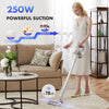 JONPONY Cordless Vacuum Cleaner, Electric Rechargeable Handheld with LED, Powerful Suction 24Kpa, Up to 45 Minutes Runtime, Lightweight, Ideal for Carpet, Hard Floors & Pet Hair, White